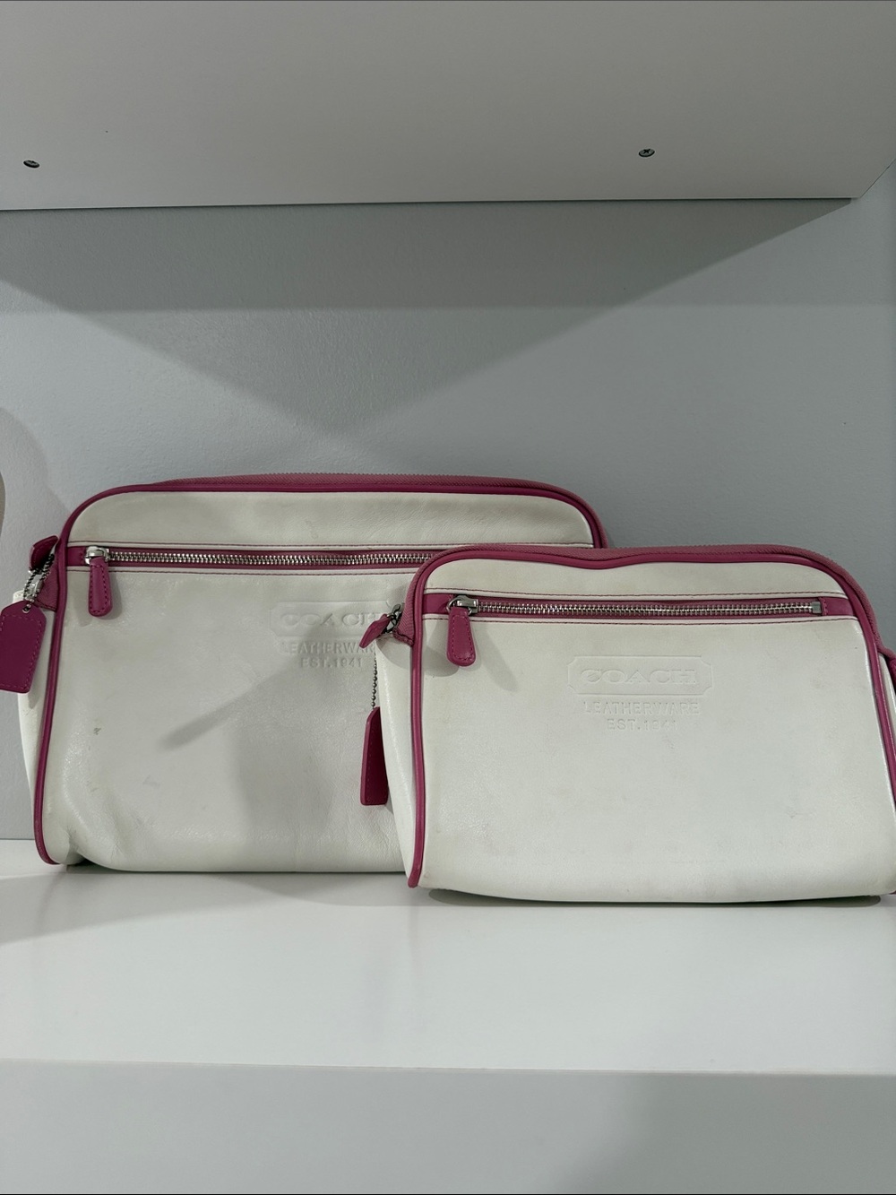Coach Vintage Y2K Leather Cosmetic Pouch Duo